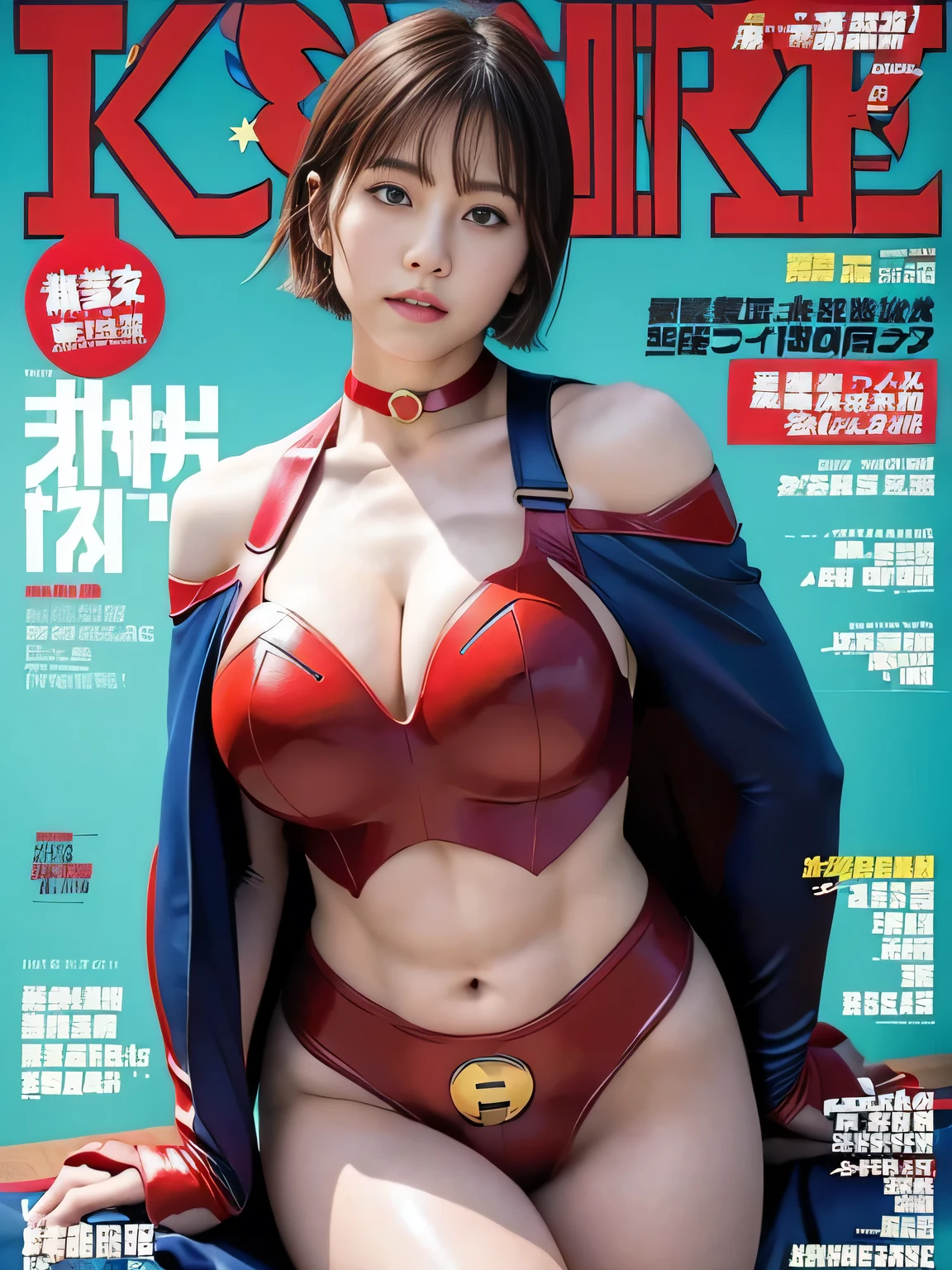 masterpiece、Rubber Supergirl Costume、Short Hair、Hospital operating table、Crisis situation、Big and ample breasts、looking at the camera、Shiny、Off the shoulder、choker、Long sleeve、exy poses to seduce、Sweaty skin、Model body type、Alluring、charm、Enchanting、Abused、test subject、victim、Wild、Photorealistic、latex、Expose your belly、athlete、High leg、Photo magazine cover、Cape、Beautiful Abs、wallpaper for pc、