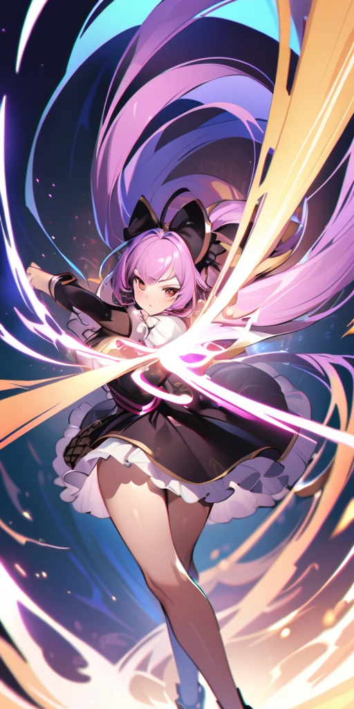 ((Highest quality、masterpiece、anime style、best quality、high resolution、8k、detailed、ultra-detailed:1.3))、Long legs、Sharp focus:1.2, Beautiful woman with perfect figure:1.4、(Smiling:1.2), double eyelid、30-year-old female、Sexy pose、((((Close your mouth、One Woman、メイド服:1.5)))),The background is a different world、movement,dynamism、ファイティングポーズ