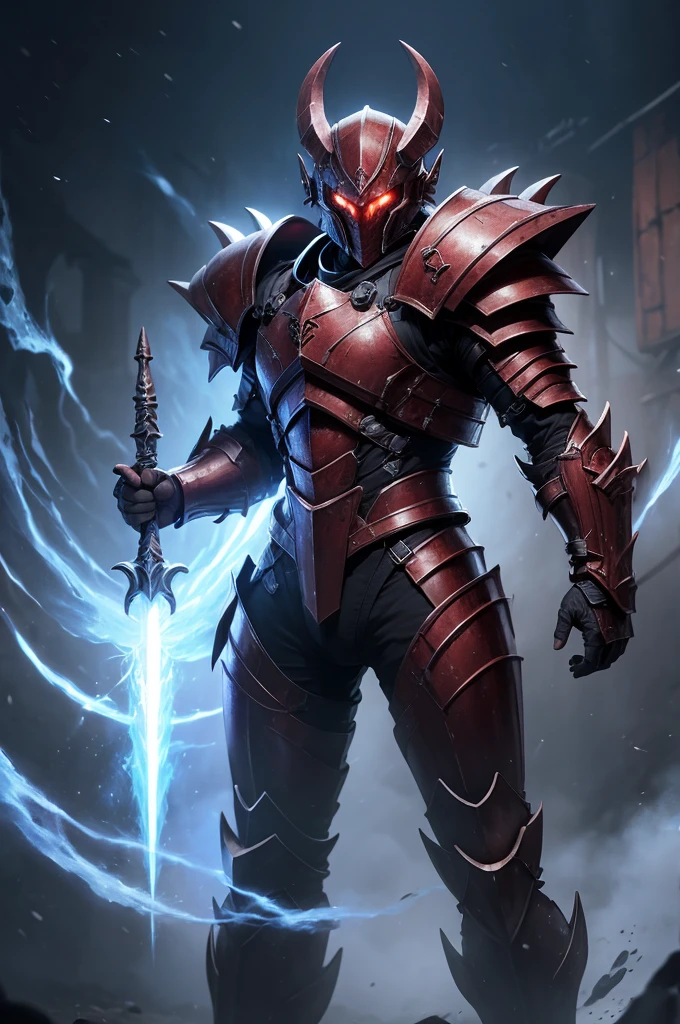 Bloodthirsty celestial monster killer with full armor and helmet, with immortal power, Super strength, furtive.