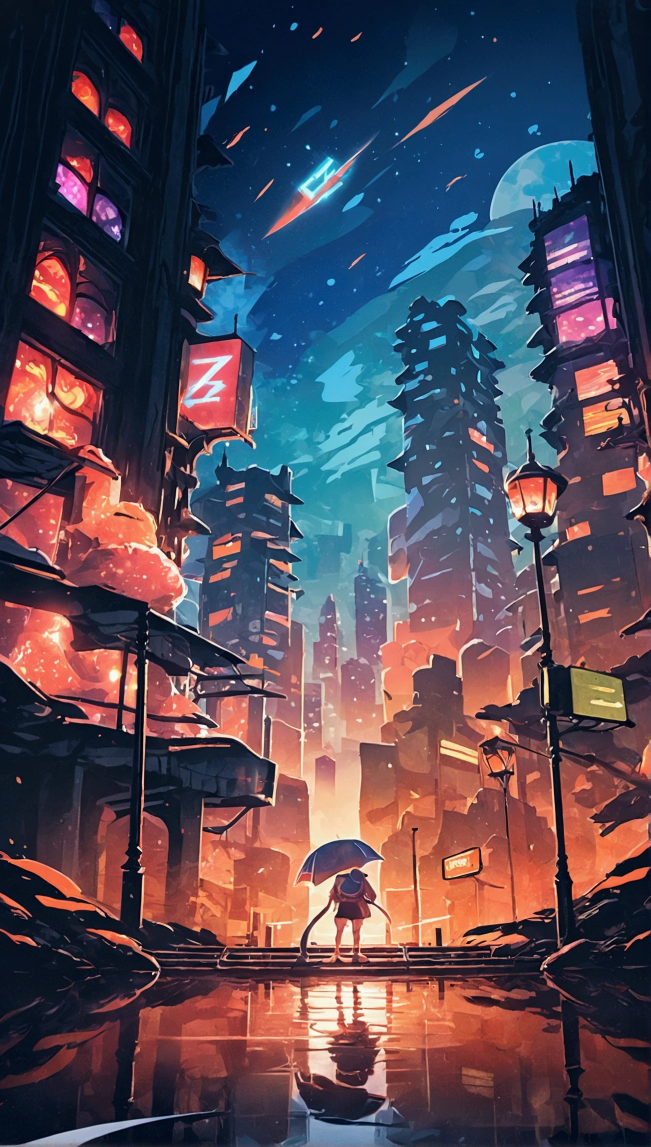 landscape surrounded by vibraprint ready vector t-shirt design, professional vector, high detail, t-shirt design, graffiti, vibrant, nt, cityscape.