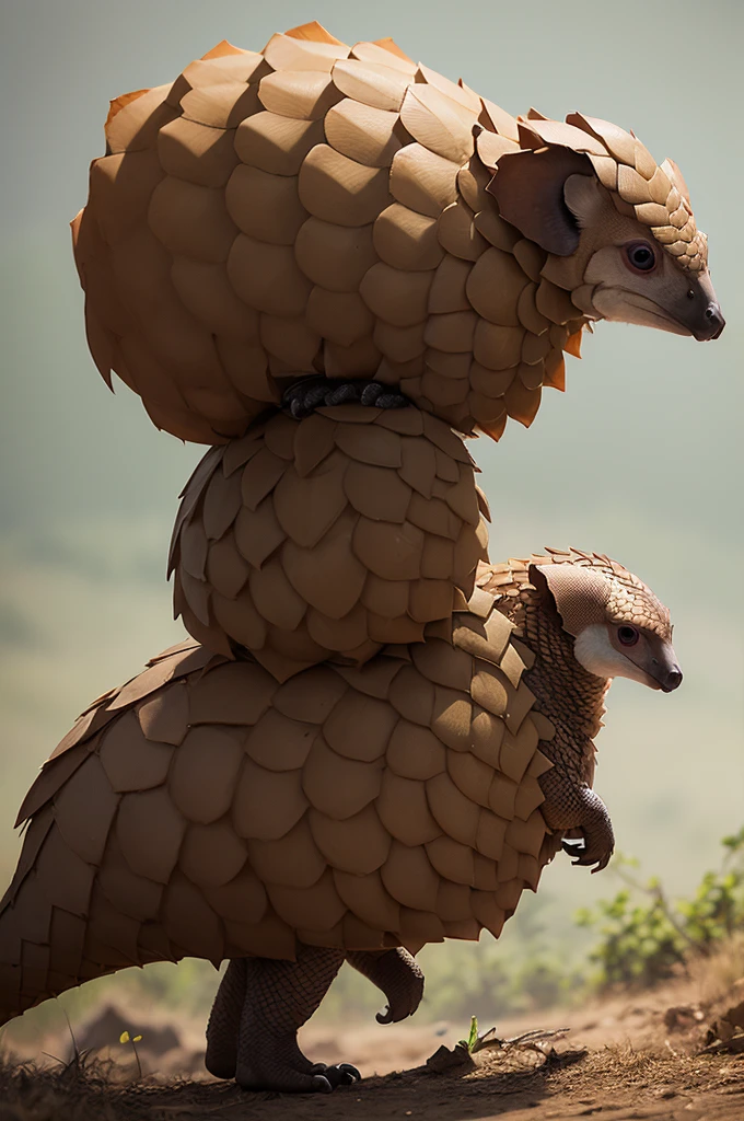 Pangolin carrying exploration equipment