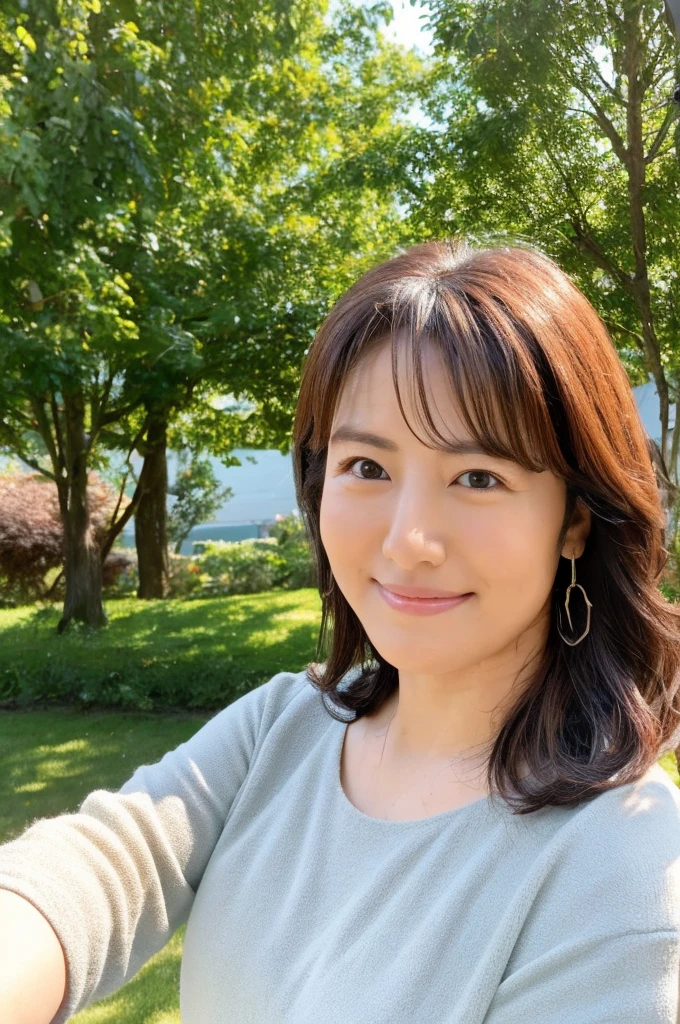 ((Highest quality)), ((masterpiece)), (detailed),Perfect Face,Japanese,landscape,Mature Woman,Upper Body