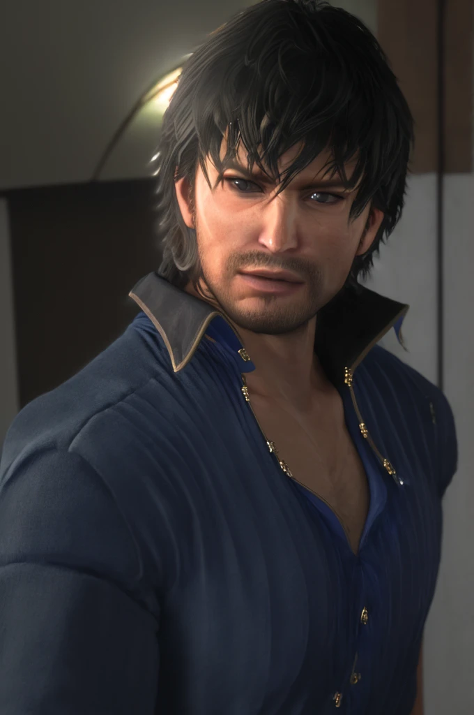 Best quality,masterpiece,ultra high res,1boy,barnabas_tharmr,looking at viewer,upper body,(barnabas_outfit:1.2),