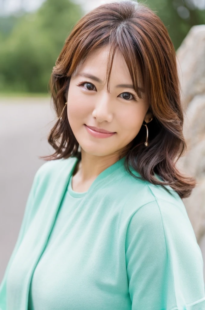 ((Highest quality)), ((masterpiece)), (detailed),Perfect Face,Japanese,landscape,Mature Woman,Upper Body