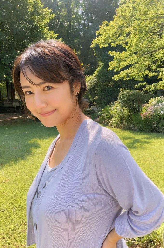 ((Highest quality)), ((masterpiece)), (detailed),Perfect Face,Japanese,landscape,Mature Woman,Upper Body