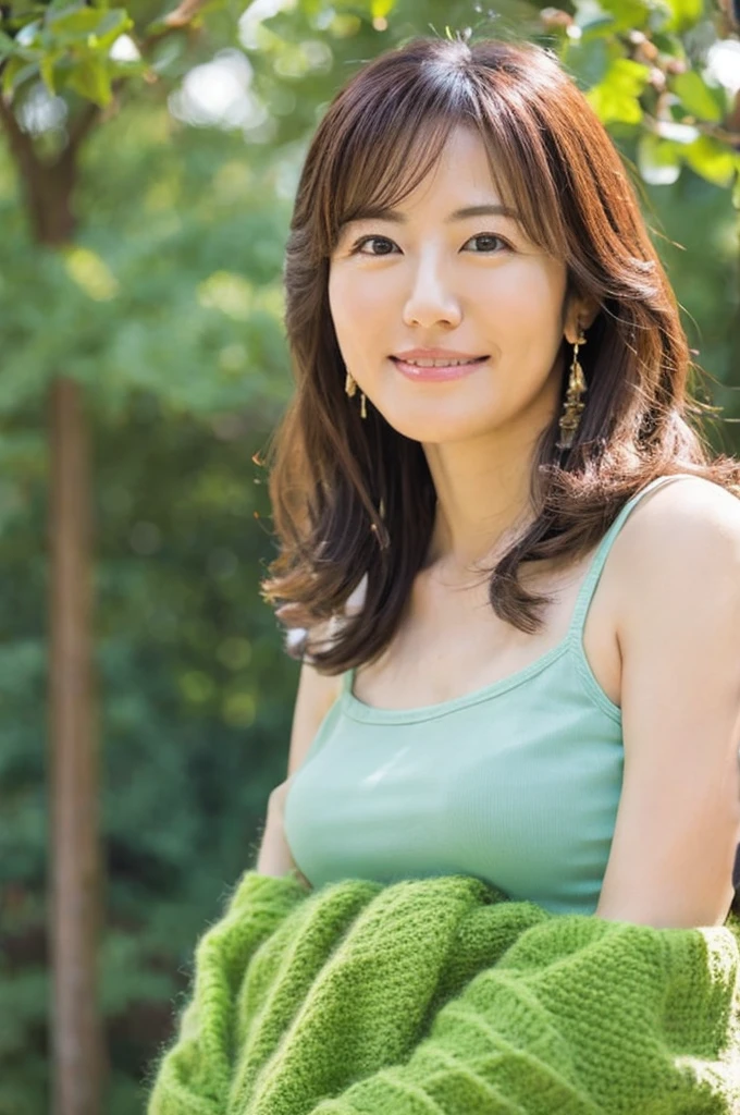 ((Highest quality)), ((masterpiece)), (detailed),Perfect Face,Japanese,landscape,Mature Woman,Upper Body