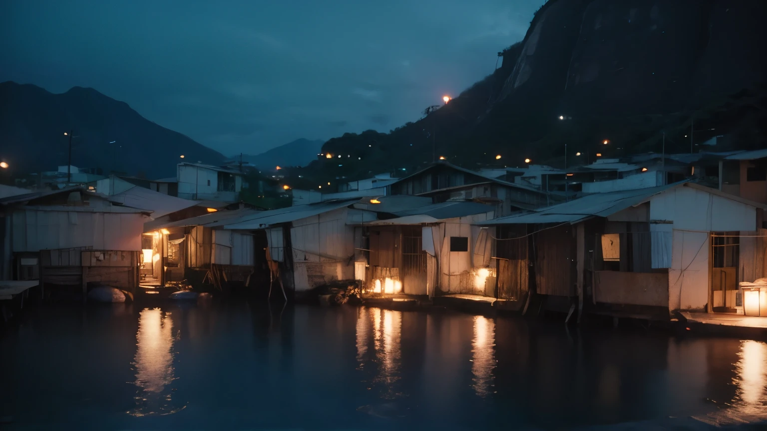 meditation. Rio favela. cinematic lighting