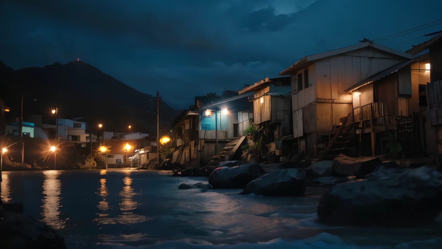 meditation. Rio favela. cinematic lighting