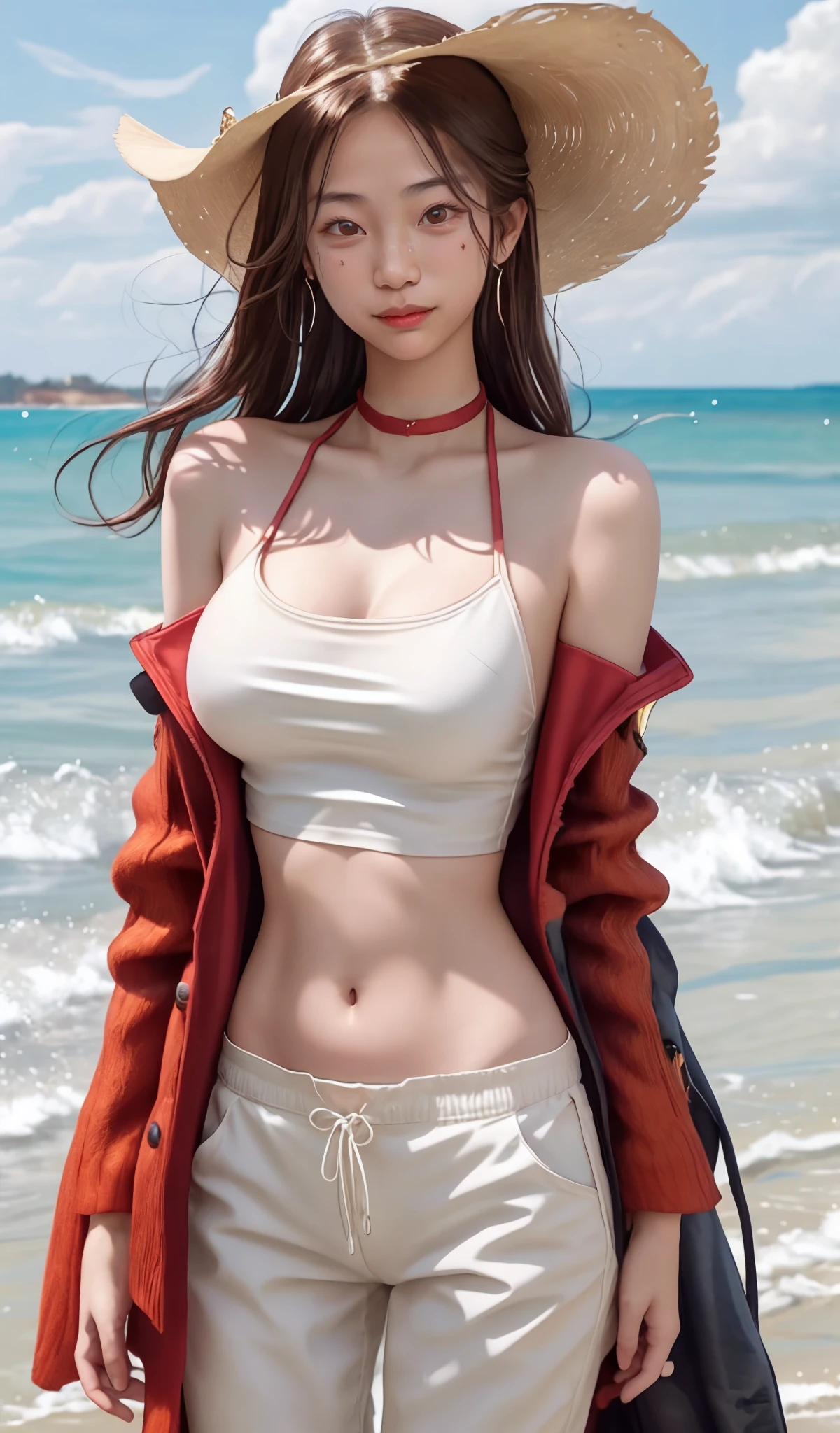 AIBeauty、リアルBeauty、Wet shirt、勃起したNipples、See-through、Nipples、Bite、Beach、勃起したNipples、Orange Hair