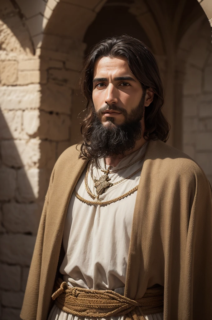 Make an image of a man of Jewish origin who converted to Christianity in the Iberian peninsula in the 13th century.