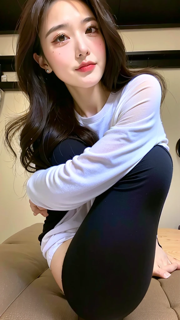 ((masterpiece, Highest quality)),Best aesthetics,One Girl, (Sleeping on your back), school machinery, Black hair straight,(Health Roomのベッドの上:1.5)Long Hair, :p, Focus Only, Brown eyes, ミニskirt, Long sleeve, 1 boy,Black Seraphim, Multiple Girls, skirt, Sailor collar, bangs,smile,,Knee-high socks,(Health Room),Wide legged pose,(from behind:1.4),panty shot:1.8),(panties:1.5),(on bed),legs up