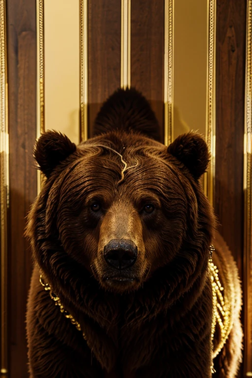 brown bear with gold