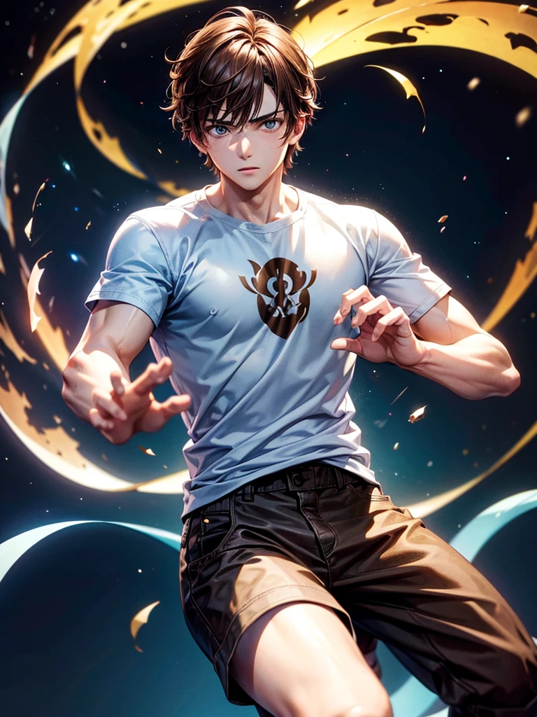 "(Fushiguro Toji, musculoso masculino, Camisa Preta, mangas curtas, Pants)"