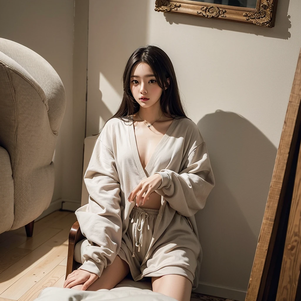 Highest quality、masterpiece、Beautiful girl in baggy clothes、sexy
