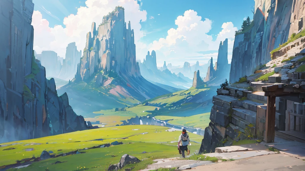 ((Highest quality)), ((masterpiece)), (detailed),rock adventure scenery