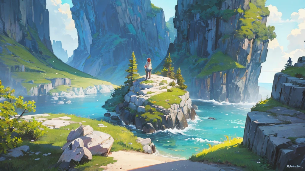 ((Highest quality)), ((masterpiece)), (detailed),rock adventure scenery