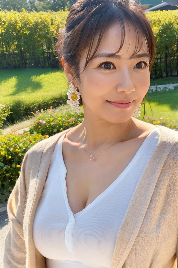 ((Highest quality)), ((masterpiece)), (detailed),Perfect Face,Japanese,landscape,Mature Woman,Upper Body