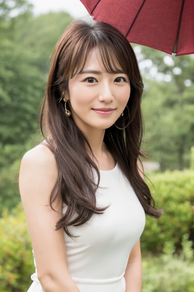 ((Highest quality)), ((masterpiece)), (detailed),Perfect Face,Japanese,landscape,Mature Woman,Upper Body