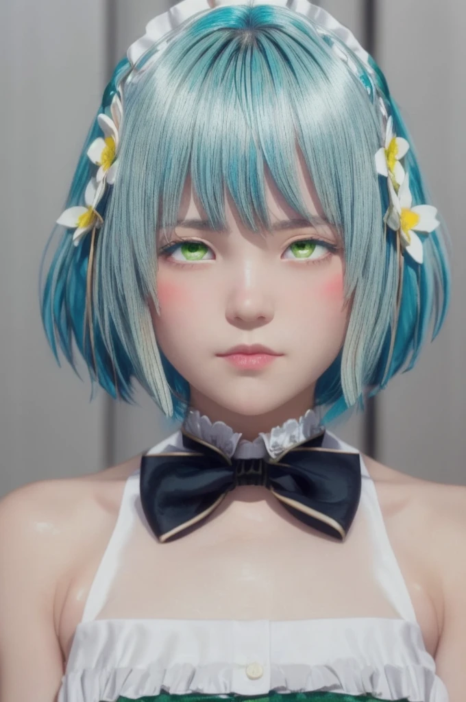 and–‡å«¿èµ«æ³½,One girl,alone,Green Eyes,Blue Hair,Aqua Hair,Hair between the eyes,Side Lock,bangs,short hair,short hair with long locks,
Maid headdress,hair ornaments,White flower,Hair Flower,bow tie,Black Bow,White shirt,Frilled shirt,button,Maid,White apron,Center frill,No sleeve,Exposing shoulders,Juliet Sleeve,Removable sleeves,Puff sleeves,black sleeves,Black Skirt,Black corset,Underbust,(正面figure:1.5),, Amazing visuals, High resolution,masterpiece,Highest quality,, 18-year-old,young woman,Beautiful fingers,Beautiful long legs,Beautiful body,Beautiful Nose,Beautiful character design, Perfect Eyes, perfect face,Expressive eyes,
Official Art,非常に詳細な CG unity 8k wallpaper, Perfect lighting,colorful, bright_front_face_Lighting,Glowing Skin, 
break (masterpiece:1.2), Highest quality, High resolution, unity 8k wallpaper, (figure:0.8), (((Beautiful attention to detail:1.6))), (((非常に詳細なface))), Perfect lighting, Highly detailed CG, (((Perfect hands, Perfect Anatomy))),(((masterpiece))),(((Highest quality))),(((High resolution))),One girl,One boy,(((whole body))),On the bed,the pillow is behind your head,pillow,Midnight Sky,Megami Magazine,(((アヘface))),Large Breasts,(((Man big penis))),(((One boy))),vagina,(((Sex))),(((semen))), (((To))),(((Sweat))),(((girl trembling with Sexual climax))),absurdres, , vaginale, sex, (((Missionary:1.3))), penis, (((bare breasts))), ahegao, blush, sweat, pussy, (((pussy juice))), (((long tongue))), nipples