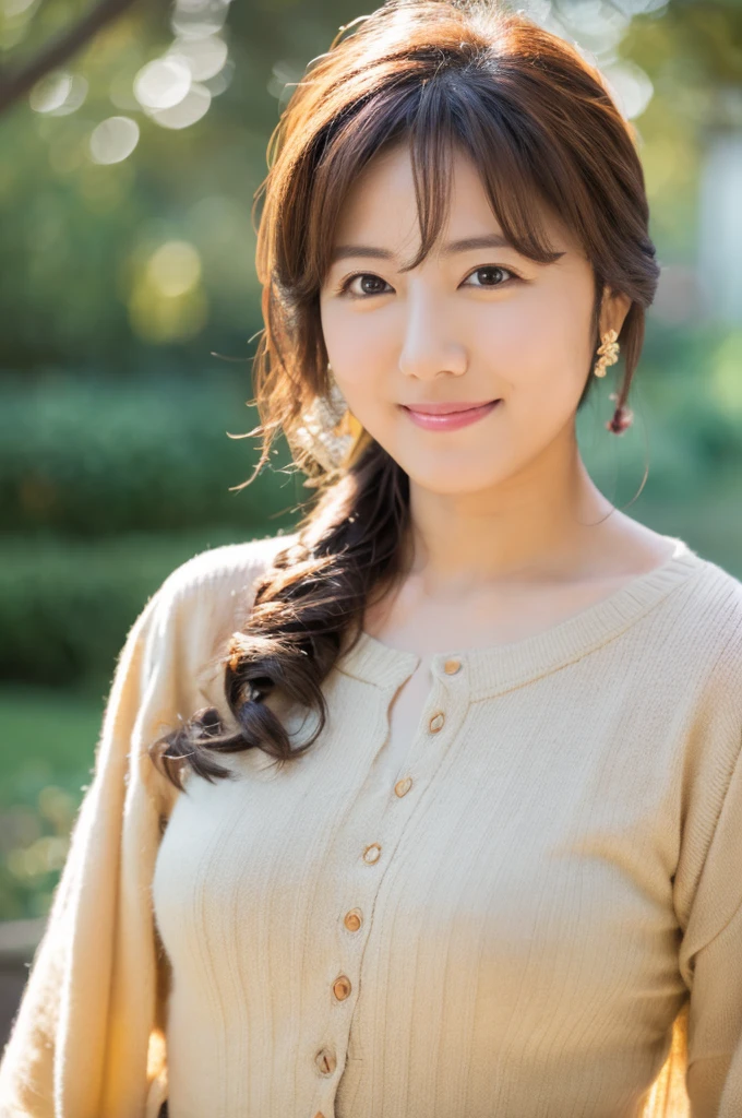 ((Highest quality)), ((masterpiece)), (detailed),Perfect Face,Japanese,landscape,Mature Woman,Upper Body