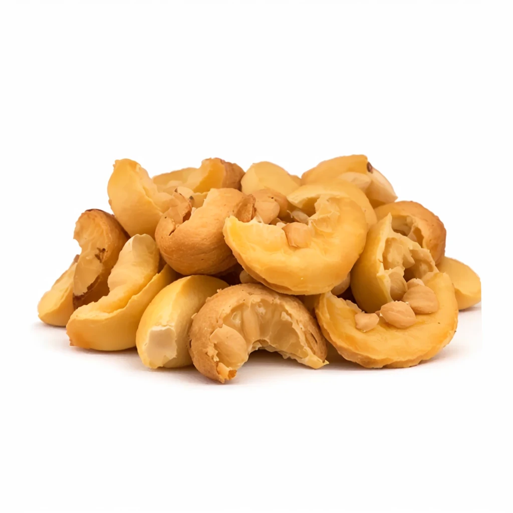 a close-up of a pile of cashew nuts on a white surface, nut, soft chin, Illinois, looking at side, Alabama, product photo with high detail, tending ,, high quality product image”, on clear background, centre image, seen from side, beans, great quality, peanuts, lanches, gape, 1 6 x 1 6, mixed art