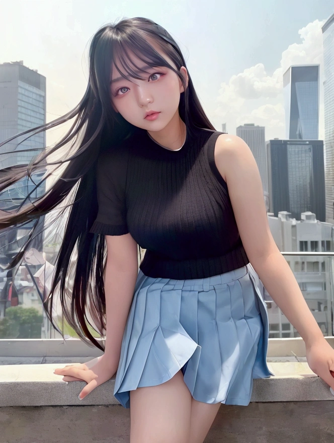 1girl,perky breasts,semi-long hair,deep black hair,straight hair,expressionless,looking back,mouth mask,perfect eyes,blue eyes,groomed eyebrows,
BREAK ,cardigan,tartan check skirt,frilled panties,upskirt,
BREAK from behind,dutch angle,outdoor,station,escalator,((depth of field,portrait)),
BREAK score_9,source_anime,rating_explicit,uncensored,
