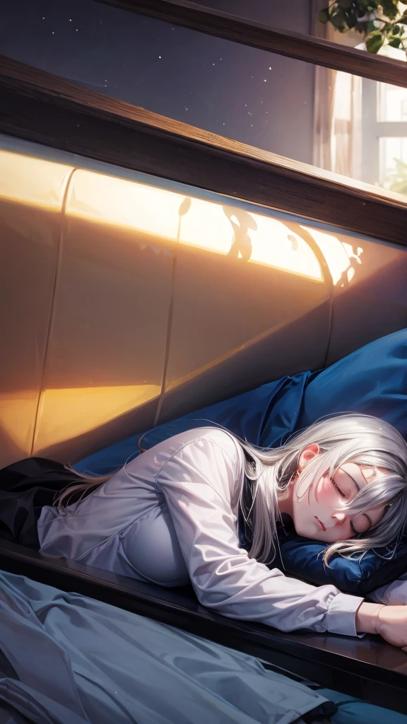 Lying on a couch sleeping