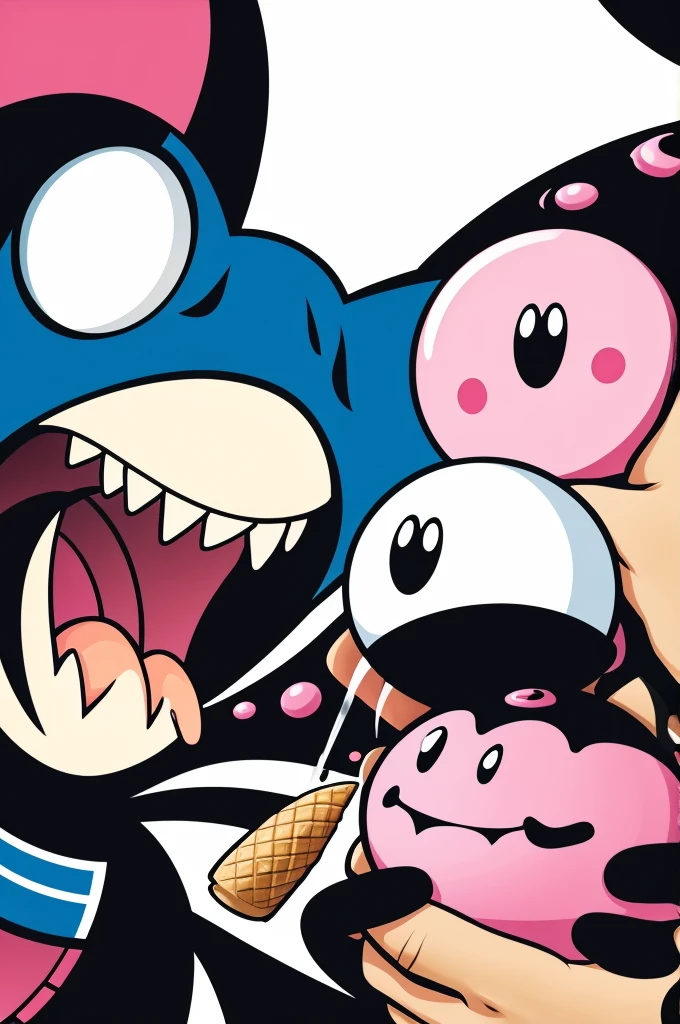 Venom eating ice cream with Kirby