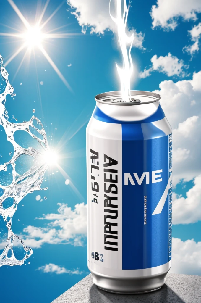 A background for a white energy drink