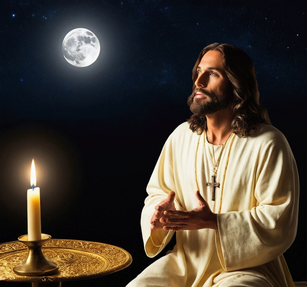 It is, while they were talking like that, Jesus was sitting a little away. It is aconteceu que no décimo quinto dia da lua do mês de têbêth,day when there was a full moon, O Sol, moving up in your normal career, emitted an incomparable light.
15. Because it came from the light of lights, and came upon Jesus, and completely surrounded him.