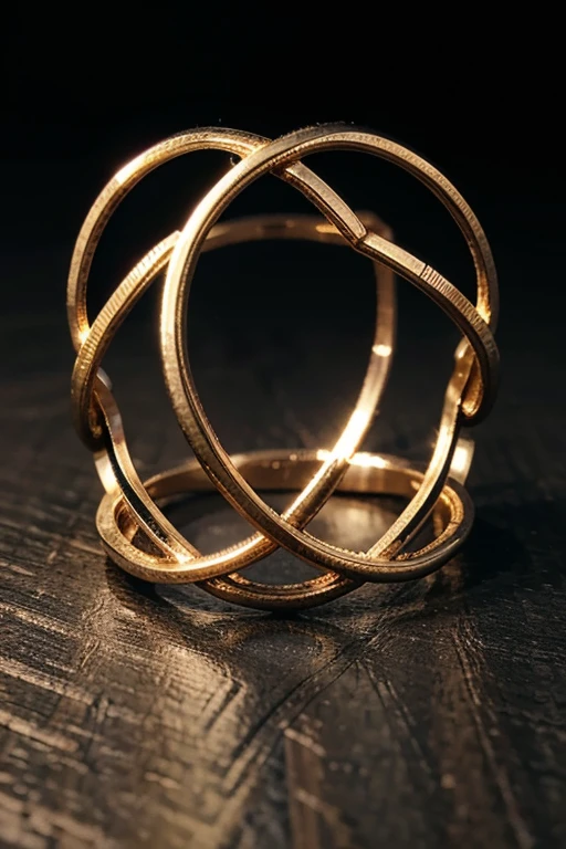 A stylized "W" made of intertwining wire, forming a ring shape.