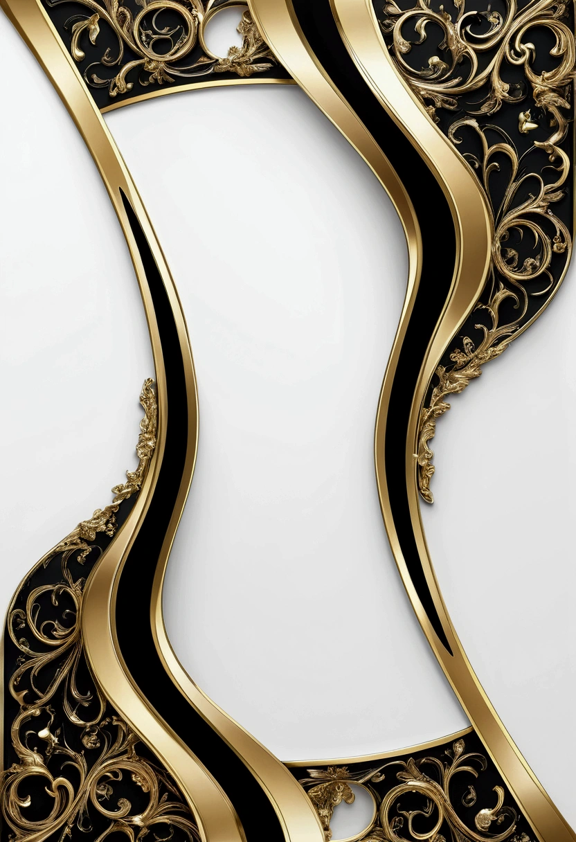 White background with gold edges and black parts