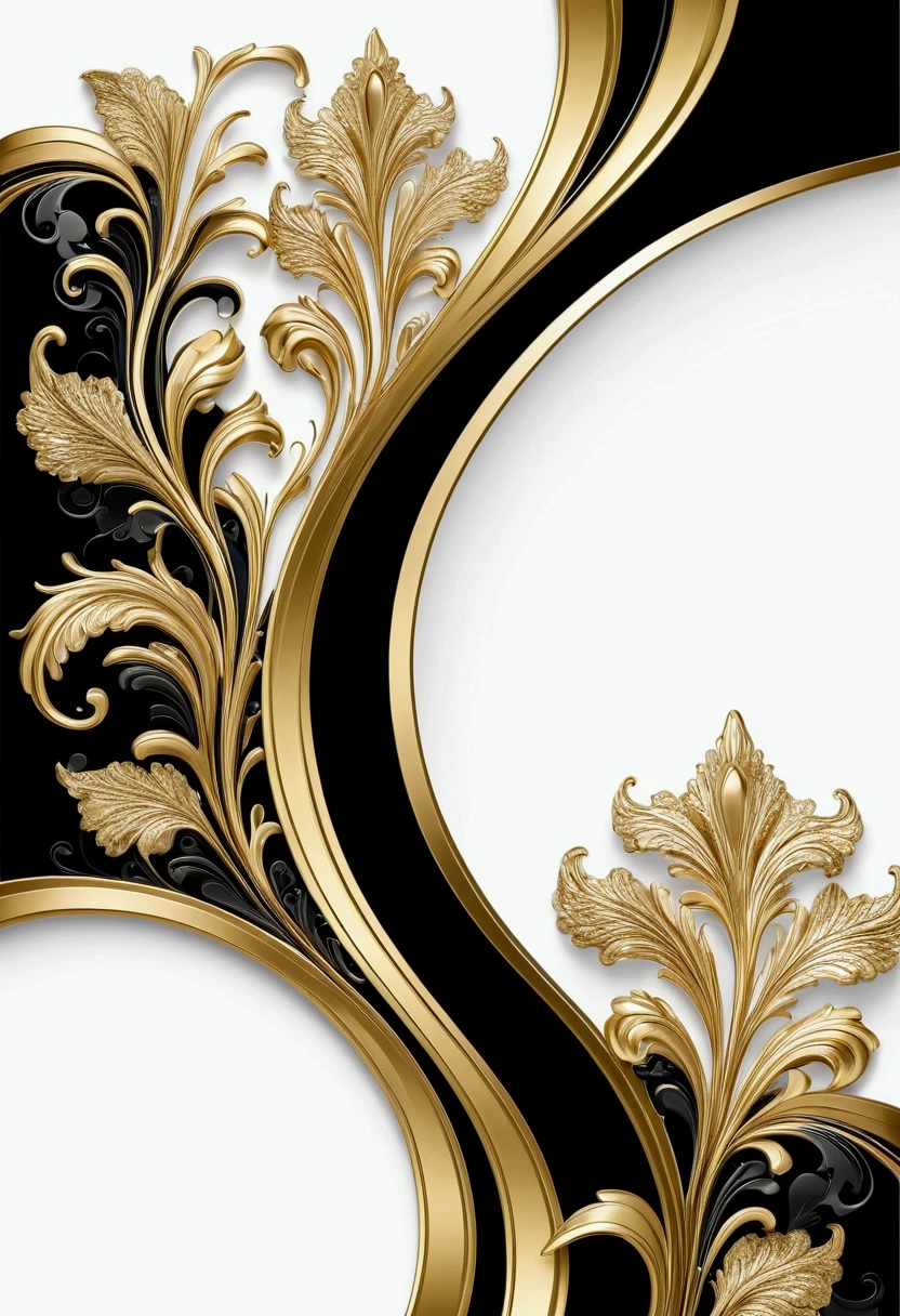 White background with gold edges and black parts