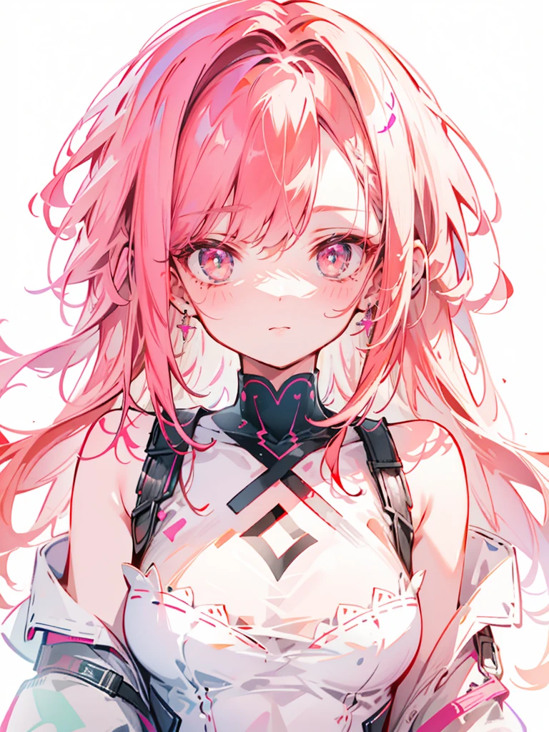 1girl, red hair, pink eyes, profile view, heart-shaped tattoo on left eye, pink background with cross, (best quality,4k,8k,highres,masterpiece:1.2),ultra-detailed,(realistic,photorealistic,photo-realistic:1.37),detailed facial features, beautiful detailed eyes, beautiful detailed lips, extremely detailed eyes and face, long eyelashes, cinematic lighting, vibrant colors, digital art, intricate details, elegant, ethereal