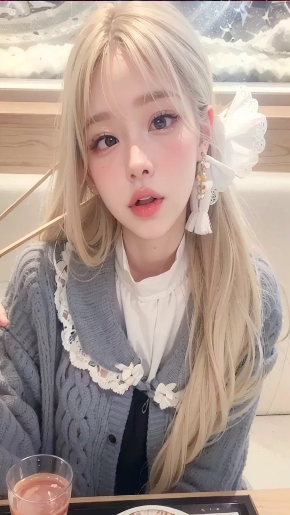 a cute girl, ulzzang style, big beautiful eyes, delicate facial features, long eyelashes, flawless skin, rosy cheeks, innocent expression, soft lighting, pastel colors, detailed, masterpiece, high quality, photorealistic