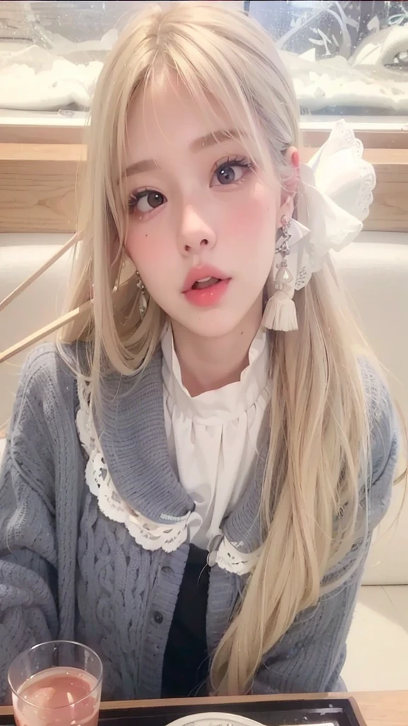 a cute girl, ulzzang style, big beautiful eyes, delicate facial features, long eyelashes, flawless skin, rosy cheeks, innocent expression, soft lighting, pastel colors, detailed, masterpiece, high quality, photorealistic