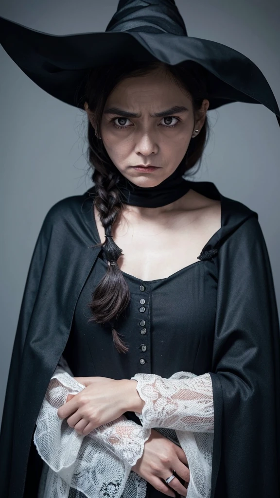 witch Grandmother Wife Wrinkled face Ugly Black Cape Creepy Overall dark scared