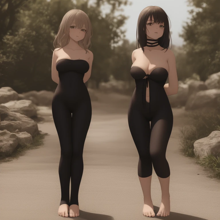 ((masterpiece)), ((highest quality)), (ultra high resolution,8K),(Ultra high fine mesh,4K), (Highly detailed CG integrated 8k wallpaper), (perfect anatomy,anatomically accurate), (angle from below), (soft lighting, rendering), (Two cute high school girls walking in the park), High-definition beauty face, (high heels), ((elegant leotard swimwear)), (Wear a gray hoodie), (Crisp double eyelids), (fascinating expression),(large breasts:1.3), (soft skin), (It's photorealistic), (glowing skin), (colorful hair), 35mm f/1.8, Captured with Sony FE GM