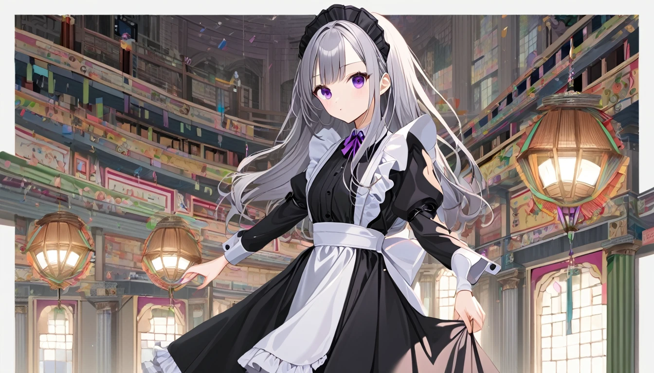 1 girl,Gray Hair,Purple eyes,Maid,Long Hair,Tarem's eyes,disease,2本feet,Focus on the legs,Put your hand on your thigh, X-shaped headband,From below,Half-closed eyes,Jiriu,blush,sweating,bare feet,feet,(Five Fingers 1.5),onlys of feet,feet focus,sweating,bare feet,Free fatty acids,From below,feetを上げてください,only,feet,Looking at the audience、裸feet、No shoes、feet裏を見せている、feet裏からのアングル、Sitting