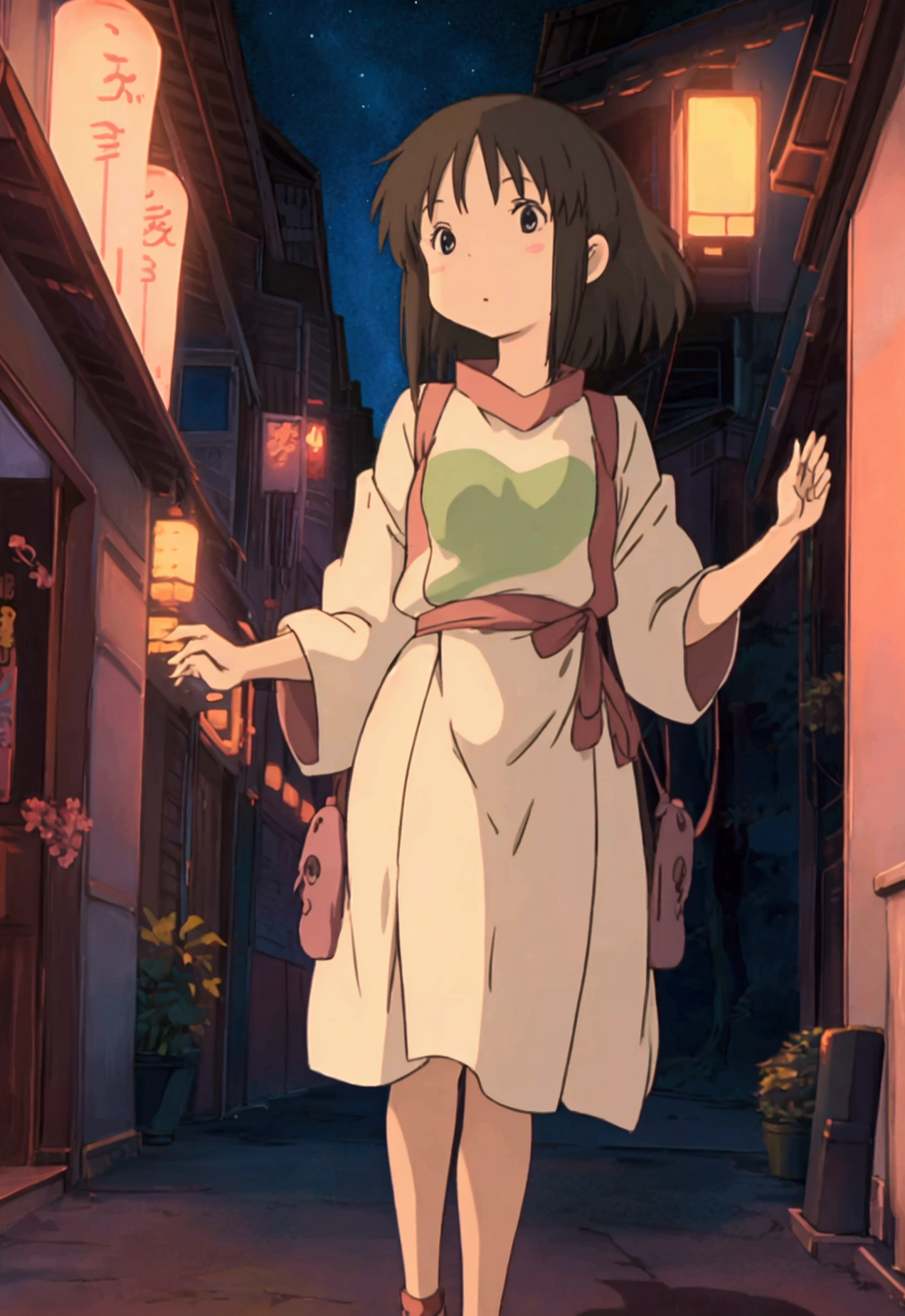 Ghibli night festival girl