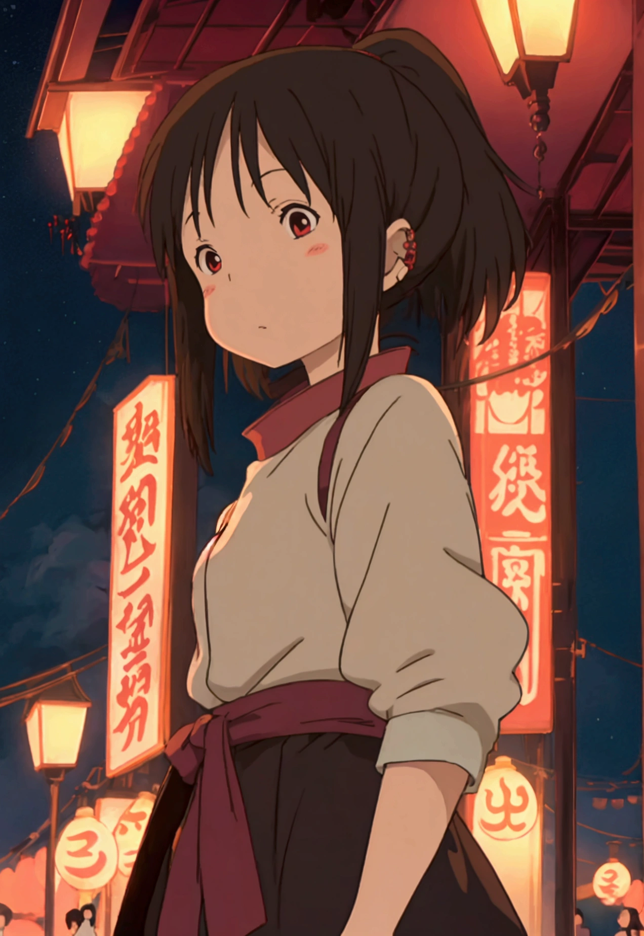 Ghibli night festival girl