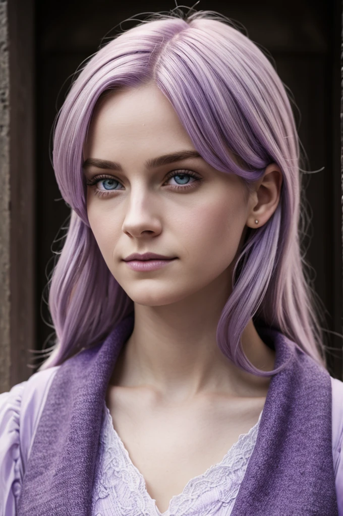 digital portrait,gender woman,by white,lilac eyes,by harry potter
