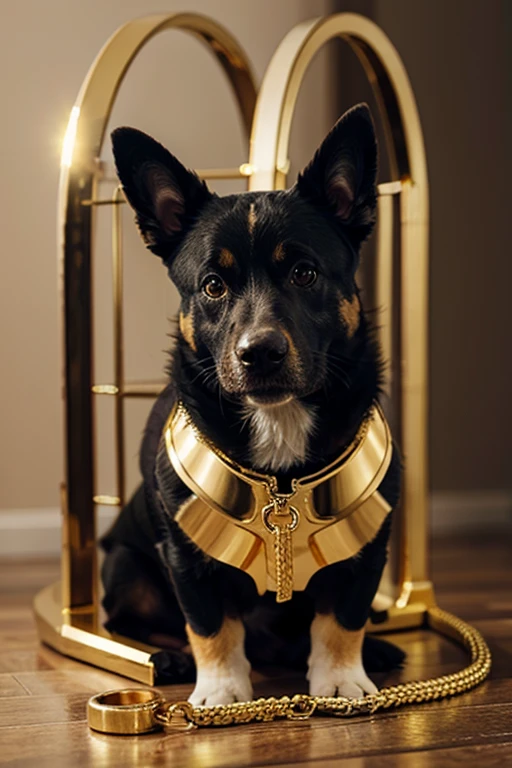 dog with gold