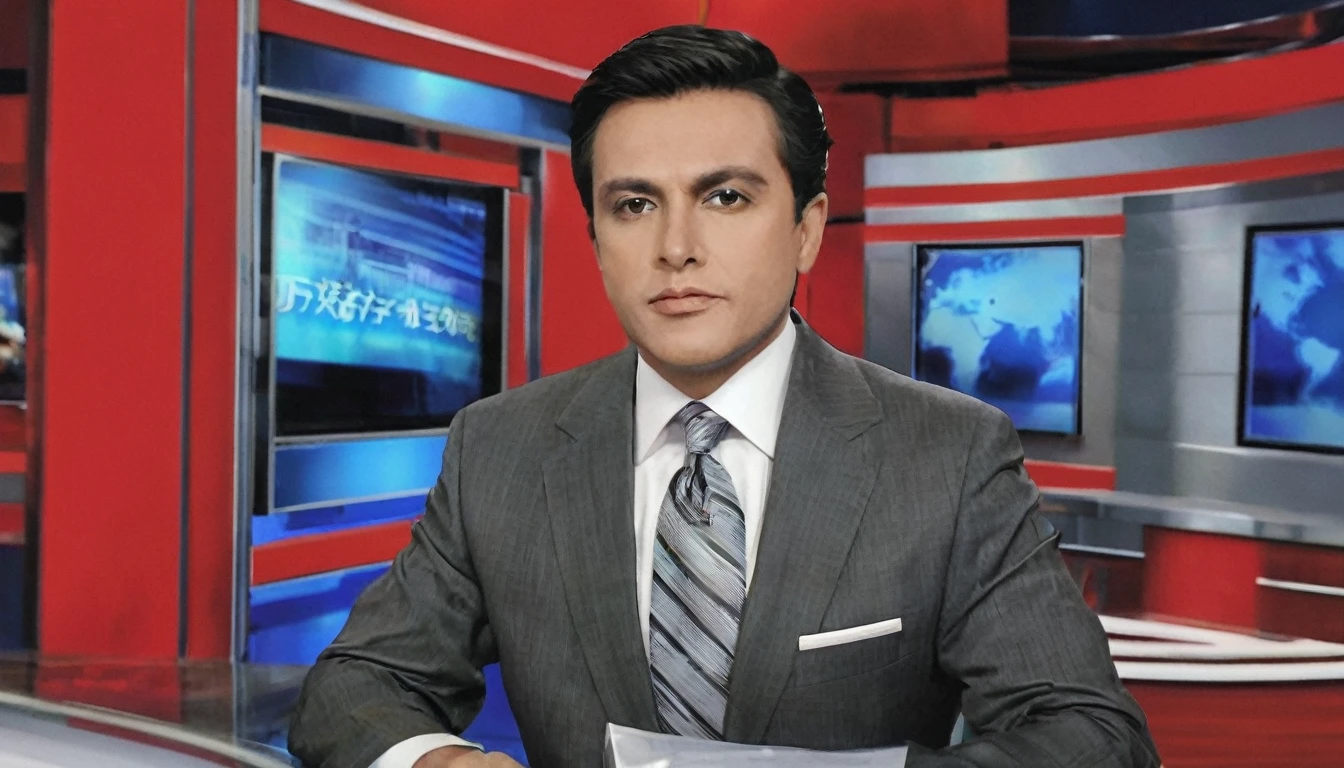 TV anchor,Facing the camera,News is being broadcast