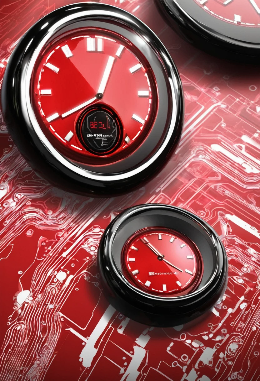 create a logo to place on the button of my electronic timekeeping system company in red, I need you to pay attention to the details and don&#39;t forget that, that the writing be in Brazilian Portuguese
