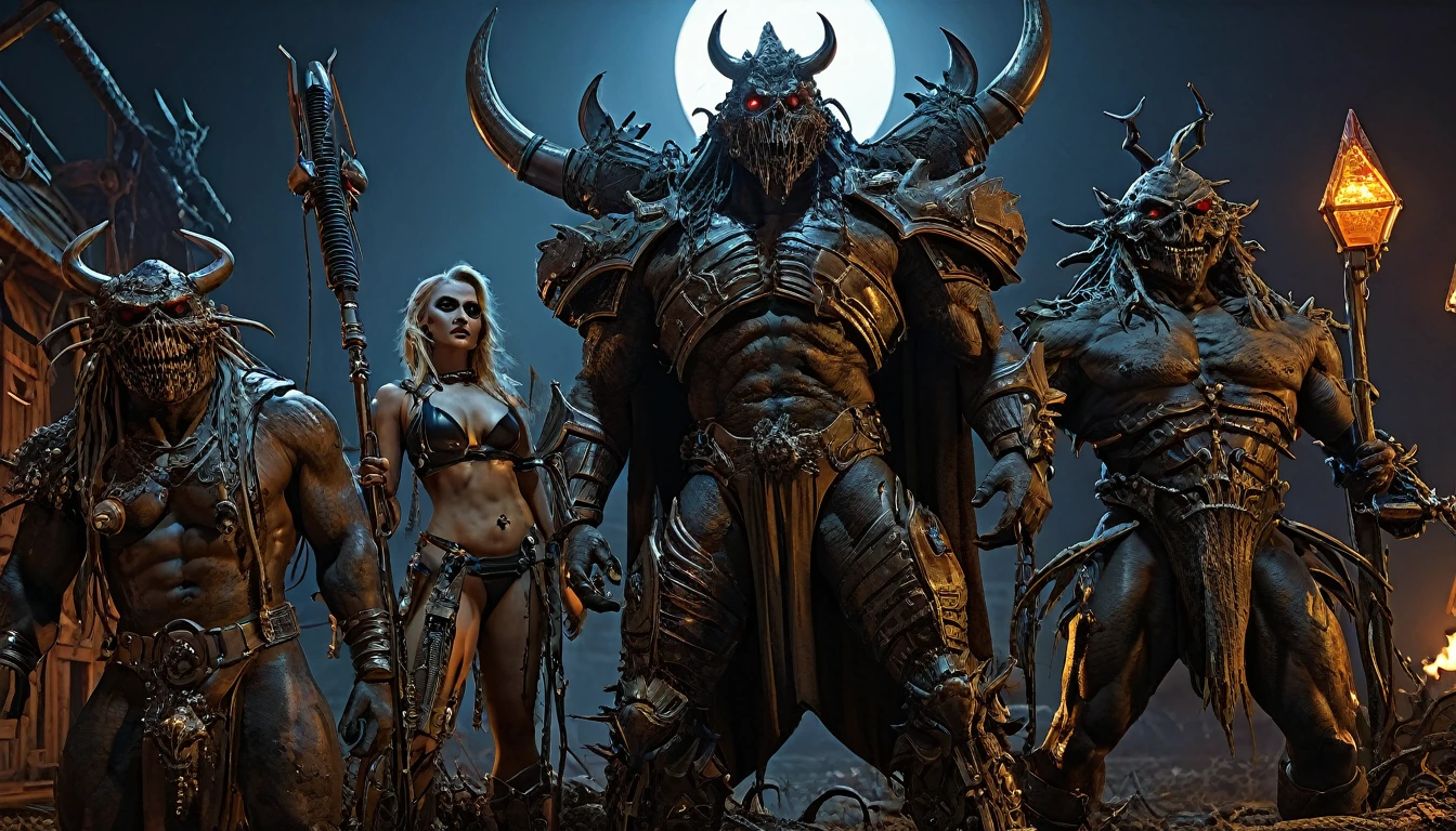 in (medium full shot:3.1) of lot of characters from a movie for (slave girls) from beyond infinity, inspired by Clyde Caldwell, futuristic apocalypse, stalenhag, metal album cover, gwar, heavy metal band promo, wayne barlowe pierre pellegrini, (with Creepy, Sci-Fi, Fantasy and Horror:2.9) retro sci fi, Horror movie, very detailed body, moody, epic, shot on Kodak Vision3, (intricate details:2.4), (hyperdetailed:3.1), (8k resolution:3.1), (high detailed:4.1), lot of detailed, high quality, soft (cinematic:3.3) light, dramatic atmosphere, atmospheric pespective, (impactful art:2.8), rich colors, 3d rendering