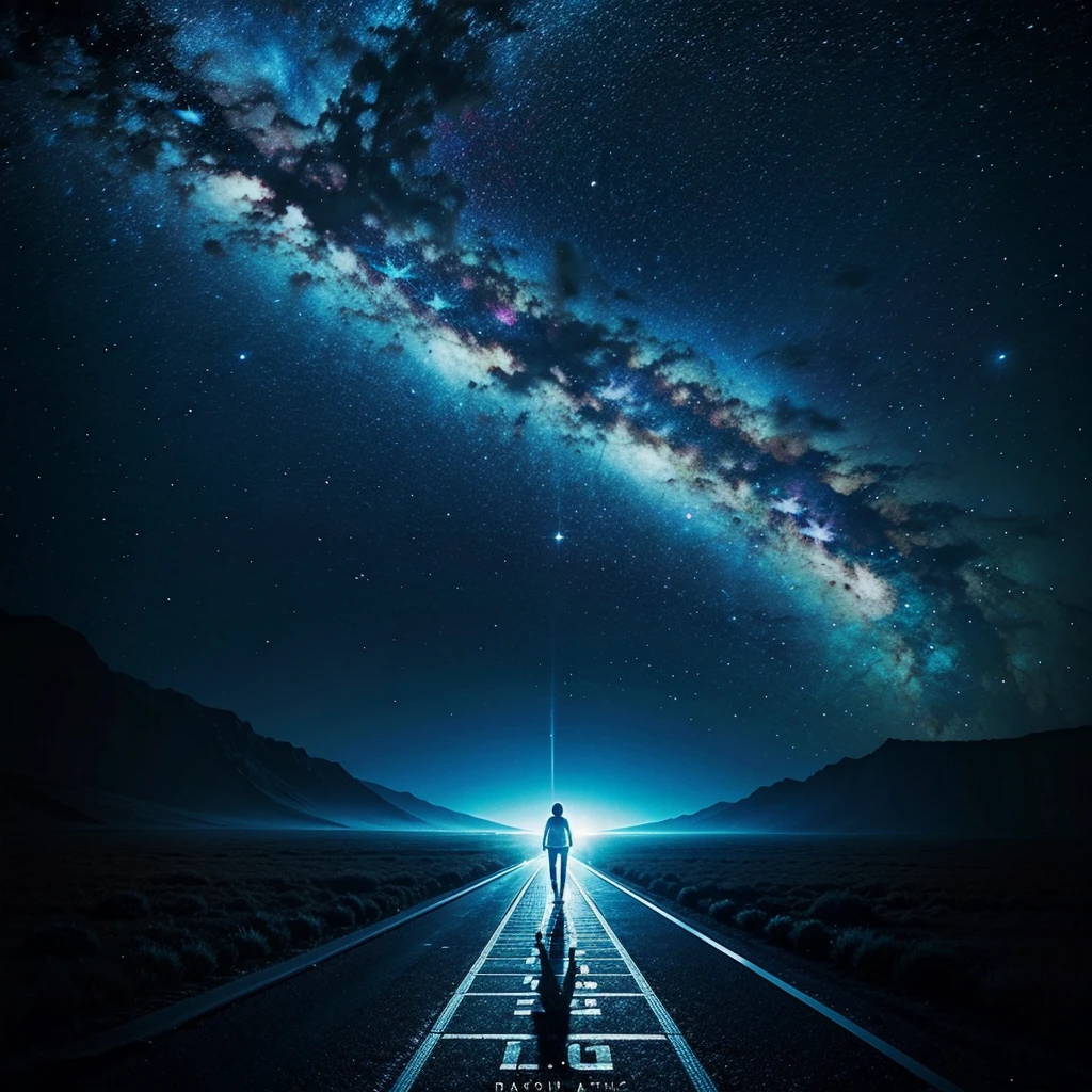 Cover for a track in a cosmic, atmospheric style, ambient, with a melancholic mood, space, emptiness