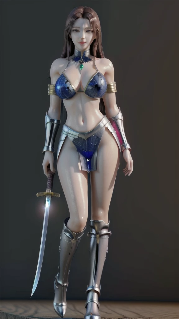 a close-up of a person holding a sword and a sword, katana zero video game character, estilo 3d anime,  3d anime, render of a cute  3d anime, stylized anime, female action anime girl, 8k 3d rendering character art, CG game, stylized anime, 3d Female Character Model, Soft anime CG art,(((a deep, reddish wound crosses his left cheek))),(red yellow blue triadic color scheme),(( super strong )), (Look to viewer:1.2) (texture skin) (film grain:1.3), ([long  hair]:1.8), (whole body:1.8), (standing whole body image:1.8), (Upper Body Up:0.3), (hiper-realisitic:1.4), (realisitic:1.3), (pele com textura real da best qualityer,Beautiful and delicate ruby, topaz, emerald and sapphire jewelry:1.6), (legs spread open:1.4), (open vagina:1.4), (Obscene smile:1.2), (raunchy:1.2), (immoral:1.2), (small breasts with beautiful raised pink areolas:1.5), (camel toe), (expression of ecstasy:1.2), (incredibly beautiful nature background:1.6), (18-years old de idade:1.5), (Sexy and glamorous:1.5), (whole body), (erotic pose:1.5), (thick eyebrows:1.2), (big purple eyes:1.2), (olhos ultra detaildeds:1.4), (High resolution eyes:1.1), (ultra detailed skin texture:1.4), (Beautiful toned body:1.1), headband, (Moist skin:1.1), (sensual face:1.5), ([long  hair]:1.8), (standing whole body image:1.8), ([long  hair]:1.8), (whole body:1.8), (best qualityer, 4K, 8k, A high resolution, work of art:1.2), ((change)), ((18-years old)),((best qualityer)), ((work of art)), (detailded:1.4), 3d,GOLDEN KNIGHT,),(cloused mouth), extremely huge breasts, giant breast, beautiful detailded eyes, ((whole body)),standing , sexly, cute,(8k, best qualityer, work of art:1.2), (realisitic, photo-realisitic:1.37),chrome armor,mini chrome shirt,beautfull woman,3d,GOLDEN KNIGHT,),(cloused mouth), extremely huge breasts, giant breast, beautiful detailded eyes, ((whole body)),