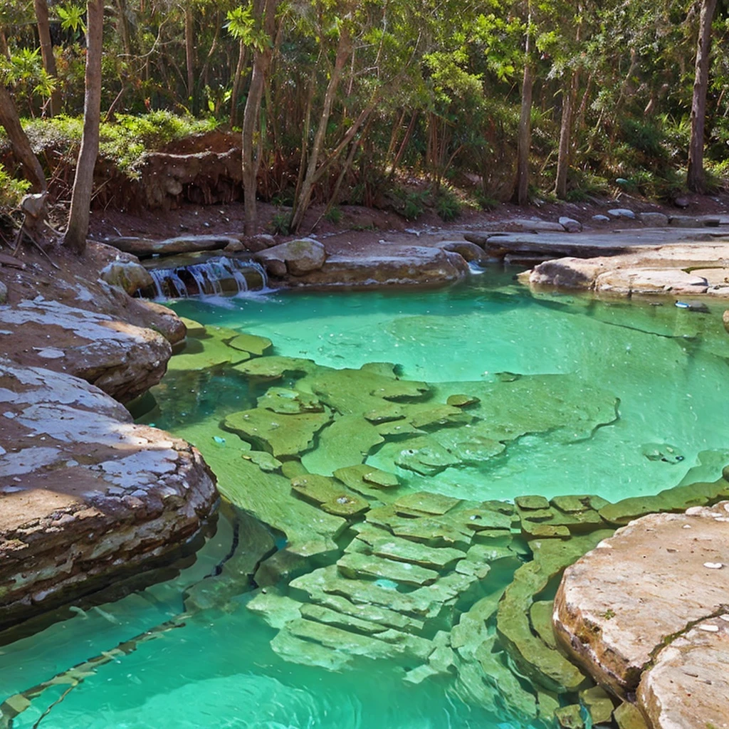 water deposits, crystal-clear water springs