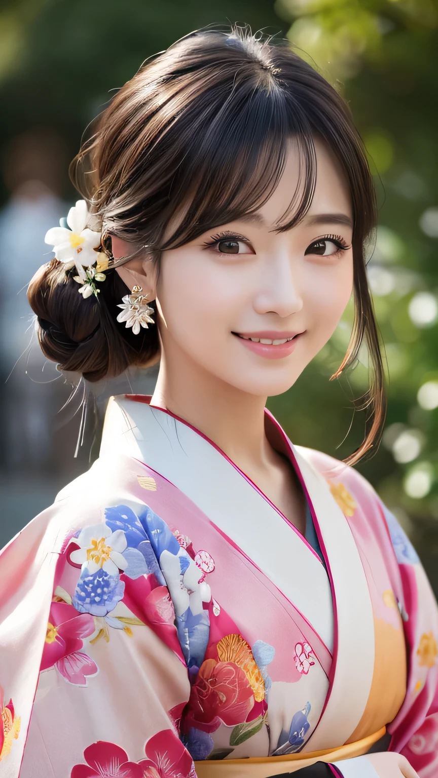 (masterpiece:1.3), (8k, Photorealistic, Raw photo, Best image quality: 1.4), Japanese 、Take a full-body photo,Stylish kimono、Cute costume,Japanese hairstyle,crystal,Natural color lip,(Random Hairstyles:1.2)、Super detailed face、Attention to detail、double eyelid、Sharp focus:1.2、Beautiful woman:1.4、Black Hair、highest quality、masterpiece、超A high resolution、(Photorealistic:1.4)、Highly detailed and professionally lit smile、